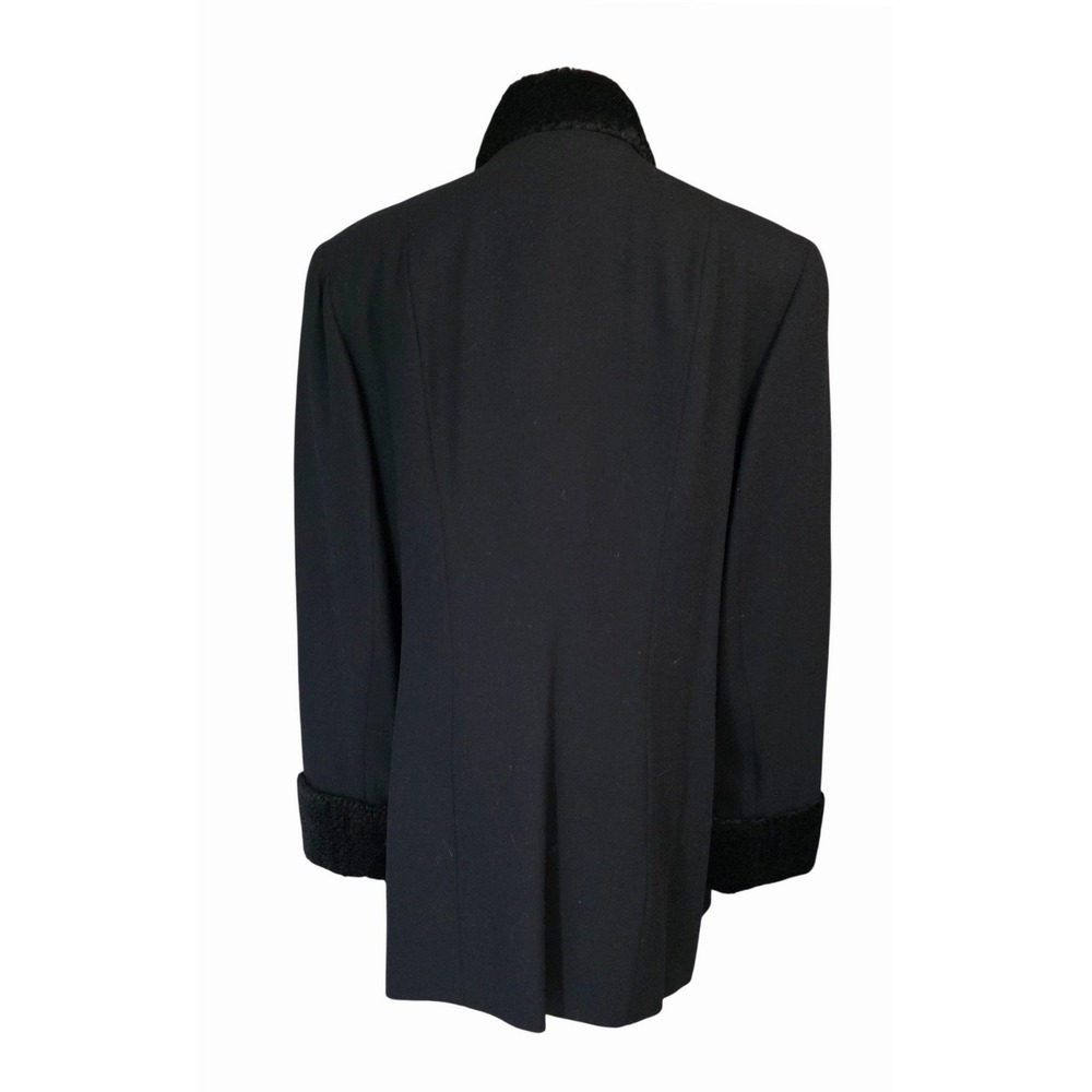 Lilli Ann Jacket Womens M Black Excellent Vintage Persian Lamb Fur Frog Closure - Picture 10 of 15